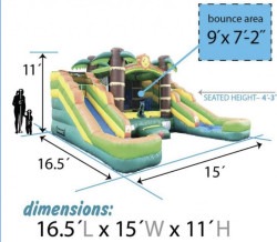 IMG 1216 1758661244 The Tropical Double bounce house combo (Wet or Dry)