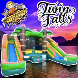 The Tropical Twin Falls Bounce House Combo (Wet or Dry)